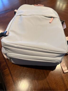 Light Gray/ Pink Travel Backpack - Stylish Everyday Bag
